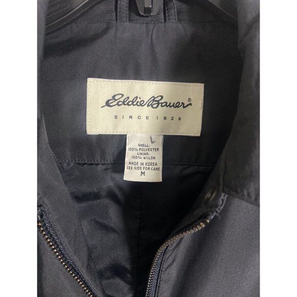 Eddie Bauer Womens Belted Black Polyester Trench Coat Size Medium - Picture 2 of 16